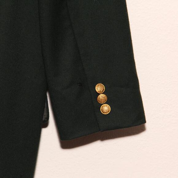 Vintage Valerie Stevens Green Long Wool Blazer Size 12 Double Breasted - Picture 8 of 10